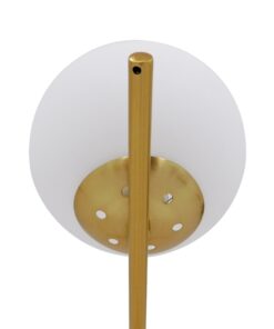 GloboStar® ELFIS GOLD 01551 Μοντέρνο Επιτραπέζιο Φωτιστικό Πορτατίφ Μονόφωτο Χρυσό Μεταλλικό με Λευκό Γυαλί Φ15 x Υ53cm