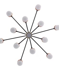 GloboStar® ORNATE 01553 Μοντέρνο Φωτιστικό Οροφής LED 104 Watt Πολύφωτο Μαύρο με Μπρονζέ και Χρυσές Λεπτομέρειες Μεταλλικό Λευκό Ημέρας 4500k Φ63 x Y36-45cm