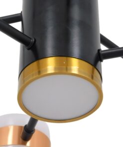 GloboStar® ORNATE 01553 Μοντέρνο Φωτιστικό Οροφής LED 104 Watt Πολύφωτο Μαύρο με Μπρονζέ και Χρυσές Λεπτομέρειες Μεταλλικό Λευκό Ημέρας 4500k Φ63 x Y36-45cm
