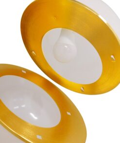 GloboStar® HUDSON 01555 Μοντέρνο Κρεμαστό Φωτιστικό Οροφής Μονόφωτο 1 x E27 Λευκό με Χρυσό Φ30 x Υ34cm