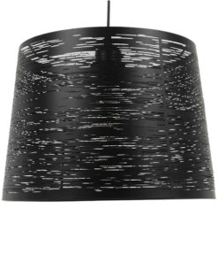 GloboStar® ACCADEMIA 01556 Μοντέρνο Industrial Κρεμαστό Φωτιστικό Οροφής Μονόφωτο 1 x E27 Μεταλλικό Μαύρο Καμπάνα Φ35 x Υ25cm