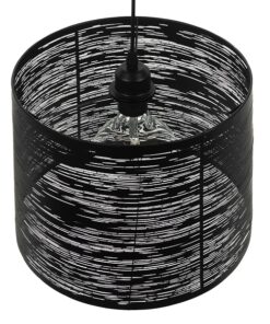 GloboStar® ACCADEMIA 01556 Μοντέρνο Industrial Κρεμαστό Φωτιστικό Οροφής Μονόφωτο 1 x E27 Μεταλλικό Μαύρο Καμπάνα Φ35 x Υ25cm
