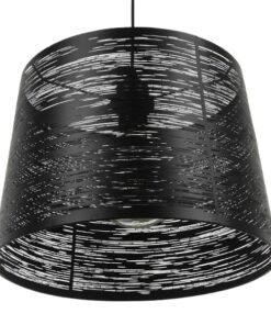 GloboStar® ACCADEMIA 01556 Μοντέρνο Industrial Κρεμαστό Φωτιστικό Οροφής Μονόφωτο 1 x E27 Μεταλλικό Μαύρο Καμπάνα Φ35 x Υ25cm