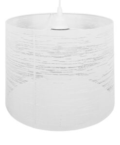 GloboStar® ACCADEMIA 01557 Μοντέρνο Industrial Κρεμαστό Φωτιστικό Οροφής Μονόφωτο 1 x E27 Μεταλλικό Λευκό Καμπάνα Φ35 x Υ25cm