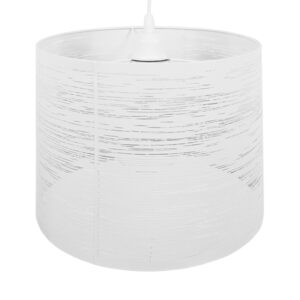 GloboStar® ACCADEMIA 01557 Μοντέρνο Industrial Κρεμαστό Φωτιστικό Οροφής Μονόφωτο 1 x E27 Μεταλλικό Λευκό Καμπάνα Φ35 x Υ25cm