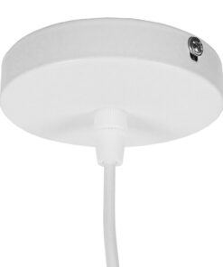 GloboStar® ACCADEMIA 01557 Μοντέρνο Industrial Κρεμαστό Φωτιστικό Οροφής Μονόφωτο 1 x E27 Μεταλλικό Λευκό Καμπάνα Φ35 x Υ25cm