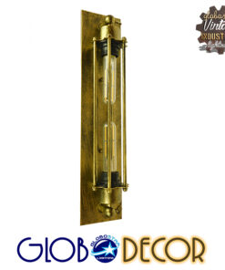 GloboStar® TOULON 01566 Vintage Industrial Φωτιστικό Τοίχου Απλίκα Δίφωτο Μπρούτζινο Σκουριά Μεταλλικό Πλέγμα Μ9.5 x Π10 x Υ47cm