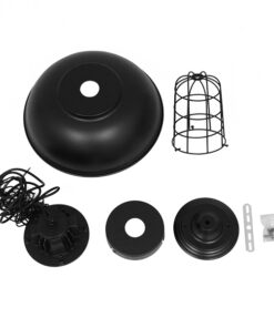 GloboStar® HARROW 01571 Vintage Industrial Κρεμαστό Φωτιστικό Οροφής Μονόφωτο 1 x E27 Μαύρο Μεταλλικό Πλέγμα Φ33 x Υ32cm