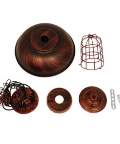 GloboStar® HARROW 01572 Vintage Industrial Κρεμαστό Φωτιστικό Οροφής Μονόφωτο 1 x E27 Καφέ Σκουριά Μεταλλικό Πλέγμα Φ33 x Υ32cm