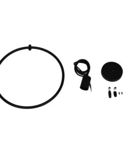 GloboStar® OMICRON 01578 Μοντέρνο Κρεμαστό Φωτιστικό Οροφής Μονόφωτο 1 x E27 Μαύρο Μεταλλικό Φ33 x Π4 x Υ33cm