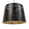 GloboStar® ACCADEMIA 01584 Μοντέρνο Industrial Κρεμαστό Φωτιστικό Οροφής Μονόφωτο Μεταλλικό Μαύρο Χρυσό Καμπάνα Φ35 x Υ25cm