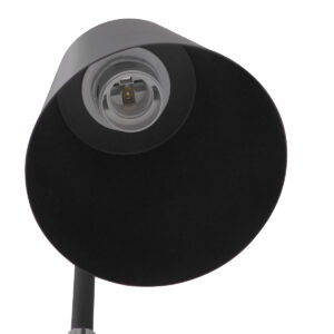 GloboStar® RIBBON 01585 Μοντέρνο Φωτιστικό Δαπέδου Μονόφωτο 1 x E27 Μαύρο Μεταλλικό Καμπάνα με Εφέ Ξύλου D13 x H164cm