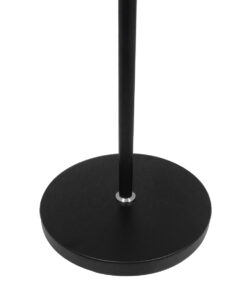 GloboStar® RIBBON 01585 Μοντέρνο Φωτιστικό Δαπέδου Μονόφωτο 1 x E27 Μαύρο Μεταλλικό Καμπάνα με Εφέ Ξύλου D13 x H164cm