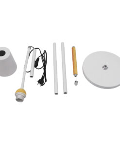 GloboStar® RIBBON 01586 Μοντέρνο Φωτιστικό Δαπέδου Μονόφωτο 1 x E27 Λευκό Μεταλλικό Καμπάνα με Εφέ Ξύλου D13 x H164cm