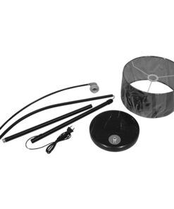 GloboStar® IMPERIAL 01587 Μοντέρνο Φωτιστικό Δαπέδου Μονόφωτο 1 x E27 Μαύρο Μεταλλικό Καμπάνα με Μαύρο Ύφασμα D34 x H172cm