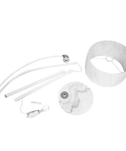 GloboStar® IMPERIAL 01588 Μοντέρνο Φωτιστικό Δαπέδου Μονόφωτο 1 x E27 Λευκό Μεταλλικό Καμπάνα με Λευκό Ύφασμα D34 x H172cm