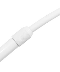 GloboStar® IMPERIAL 01588 Μοντέρνο Φωτιστικό Δαπέδου Μονόφωτο 1 x E27 Λευκό Μεταλλικό Καμπάνα με Λευκό Ύφασμα D34 x H172cm