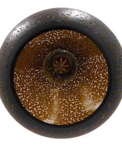 GloboStar® CORONA 01589 Μοντέρνο Κρεμαστό Φωτιστικό Οροφής Μονόφωτο 1 x E27 Μαύρο με Χρυσό Μεταλλικό Καμπάνα Φ20 x Υ46cm