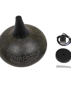 GloboStar® JANIS 01590 Μοντέρνο Κρεμαστό Φωτιστικό Οροφής Μονόφωτο 1 x E27 Μαύρο – Χρυσό Μεταλλικό Καμπάνα Φ30 x Υ30cm