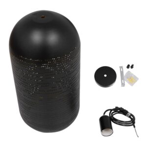 GloboStar® SAGA 01591 Μοντέρνο Κρεμαστό Φωτιστικό Οροφής Μονόφωτο 1 x E27 Μαύρο – Χρυσό Μεταλλικό Καμπάνα Φ20 x Υ41cm