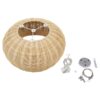 GloboStar® DE LA MER 01624 Vintage Κρεμαστό Φωτιστικό Οροφής Τρίφωτο 3 x E27 Καφέ Ξύλινο Bamboo Φ45 x Υ24cm