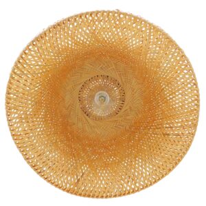 GloboStar® SAN TROPEZ 01627 Vintage Κρεμαστό Φωτιστικό Οροφής Μονόφωτο 1 x E27 Καφέ Ξύλινο Bamboo Φ60 x Υ29cm