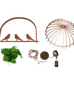 GloboStar® LIBELLULA 01642 Vintage Industrial Κρεμαστό Φωτιστικό Οροφής Μονόφωτο 1 x E27 Καφέ Σκουριά Μεταλλικό Πλέγμα Μ48.5 x Π42 x Y37.5cm