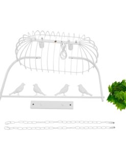 GloboStar® ESSENCE 01644 Vintage Industrial Κρεμαστό Φωτιστικό Οροφής Δίφωτο 2 x E27 Λευκό Μεταλλικό Πλέγμα Μ73.6 x Π37.5 x Y38cm