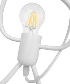GloboStar® LITTLE MAN 01651 Μοντέρνο Κρεμαστό Φωτιστικό Οροφής Μονόφωτο 1 x E27 Λευκό Μεταλλικό Φ20 x Υ40cm