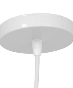 GloboStar® LITTLE MAN 01651 Μοντέρνο Κρεμαστό Φωτιστικό Οροφής Μονόφωτο 1 x E27 Λευκό Μεταλλικό Φ20 x Υ40cm