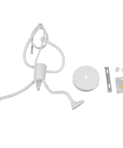 GloboStar® LITTLE MAN 01651 Μοντέρνο Κρεμαστό Φωτιστικό Οροφής Μονόφωτο 1 x E27 Λευκό Μεταλλικό Φ20 x Υ40cm