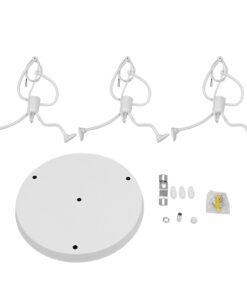 GloboStar® LITTLE MAN 01654 SET Μοντέρνο Κρεμαστό Φωτιστικό Οροφής Τρίφωτο 3 x E27 Λευκό Μεταλλικό Φ45 x Υ40cm