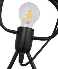 GloboStar® FIGURE 10001655 Μοντέρνο Κρεμαστό Παιδικό Φωτιστικό Οροφής Τρίφωτο 3 x E27 Μαύρο Μεταλλικό Φιγούρα Φ45 x Υ40cm