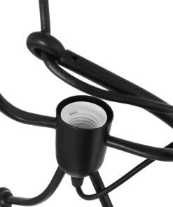 GloboStar® FIGURE 10001655 Μοντέρνο Κρεμαστό Παιδικό Φωτιστικό Οροφής Τρίφωτο 3 x E27 Μαύρο Μεταλλικό Φιγούρα Φ45 x Υ40cm