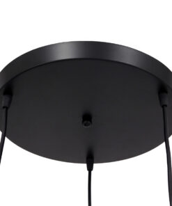 GloboStar® FIGURE 10001655 Μοντέρνο Κρεμαστό Παιδικό Φωτιστικό Οροφής Τρίφωτο 3 x E27 Μαύρο Μεταλλικό Φιγούρα Φ45 x Υ40cm