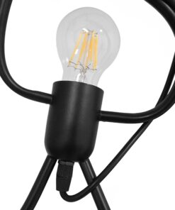 GloboStar® LITTLE MAN 01655 SET Μοντέρνο Κρεμαστό Φωτιστικό Οροφής Τρίφωτο 3 x E27 Μαύρο Μεταλλικό Φ45 x Υ40cm