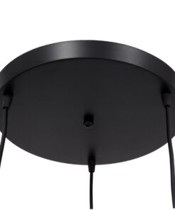 GloboStar® LITTLE MAN 01655 SET Μοντέρνο Κρεμαστό Φωτιστικό Οροφής Τρίφωτο 3 x E27 Μαύρο Μεταλλικό Φ45 x Υ40cm