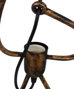 GloboStar® LITTLE MAN 01653 Μοντέρνο Κρεμαστό Φωτιστικό Οροφής Μονόφωτο 1 x E27 Καφέ Σκουριά Μεταλλικό Φ20 x Υ40cm