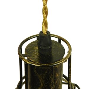 GloboStar® FORME 01659 Vintage Industrial Φωτιστικό Τοίχου Απλίκα Μονόφωτο Μπρούτζινο Ξύλινο Μεταλλικό Πλέγμα Φ15 x Y70cm