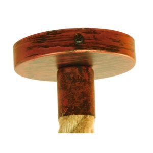 GloboStar® BRADLEY 01661 Vintage Industrial Κρεμαστό Φωτιστικό Οροφής Μονόφωτο 1 x E27 Πλέγμα Καφέ Σκουριά με Μπεζ Σχοινί Φ42 x Υ42cm