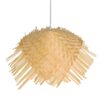 GloboStar® RICEHAT 01666 Vintage Κρεμαστό Φωτιστικό Οροφής Μονόφωτο 1 x E27 Μπέζ Ξύλινο Ψάθινο Bamboo Φ70 x Υ25cm