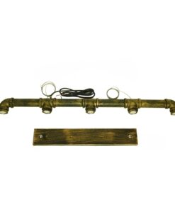 GloboStar® DUCT 01669 Vintage Industrial Κρεμαστό Φωτιστικό Οροφής Πολύφωτο 5 x E27 Μπρούτζινο Μεταλλικό Ράγα Μ92 x Π5 x Y8cm