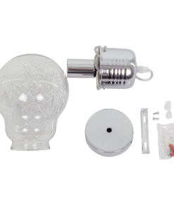 GloboStar® LAMP 01676 Μοντέρνο Κρεμαστό Φωτιστικό Οροφής Μονόφωτο 1 x E27 Ασημί Νίκελ Μεταλλικό Διάφανο Γυαλί Φ15 x Υ27cm