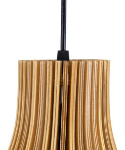 GloboStar® SCANDINAVIA 01697 Μοντέρνο Κρεμαστό Φωτιστικό Οροφής Μονόφωτο 1 x E27 Μπεζ Ξύλινο Πλέγμα Φ35 x Υ35cm