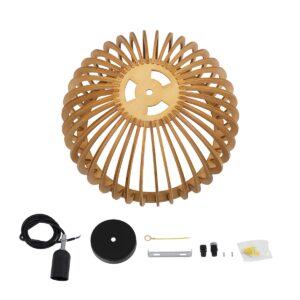 GloboStar® SCANDINAVIA 01698 Μοντέρνο Κρεμαστό Φωτιστικό Οροφής Μονόφωτο 1 x E27 Μπεζ Ξύλινο Πλέγμα Φ33 x Υ20cm