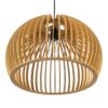 GloboStar® SCANDINAVIA 01699 Μοντέρνο Κρεμαστό Φωτιστικό Οροφής Μονόφωτο 1 x E27 Μπεζ Ξύλινο Πλέγμα Φ44 x Υ28cm