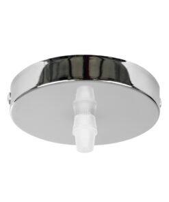 GloboStar® DIY 77502 Επιτοίχια Στρογγυλή Ροζέτα – Βάση για 1 Κρεμαστό Φωτιστικό – Φ10 x Υ2cm – Χρώμιο / Νίκελ – Μεταλλικό – 5 Χρόνια Εγγύηση