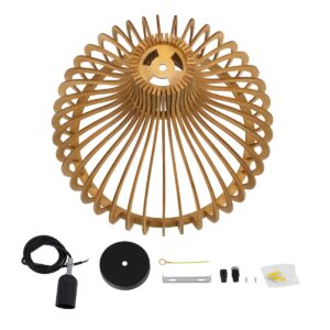 GloboStar® SCANDINAVIA 01701 Μοντέρνο Κρεμαστό Φωτιστικό Οροφής Μονόφωτο 1 x E27 Μπεζ Ξύλινο Πλέγμα Φ45 x Υ45cm