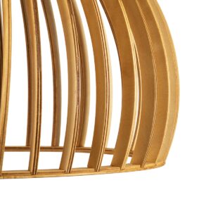 GloboStar® SCANDINAVIA 01701 Μοντέρνο Κρεμαστό Φωτιστικό Οροφής Μονόφωτο 1 x E27 Μπεζ Ξύλινο Πλέγμα Φ45 x Υ45cm