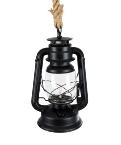 GloboStar® BARBAROSSA 01704 Vintage Κρεμαστό Φωτιστικό Οροφής Μονόφωτο 1 x E27 AC220-240V IP20 – Φ18 x Υ28cm – Μαύρο Μεταλλικό με Διάφανο Γυαλί και Ανάρτηση Σχοινί Τριχιάς – 5 Χρόνια Εγγύηση